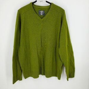 L.O.G.G. By H&M Womens Olive Green Lambs Wool V Neck Sweater Size XL
